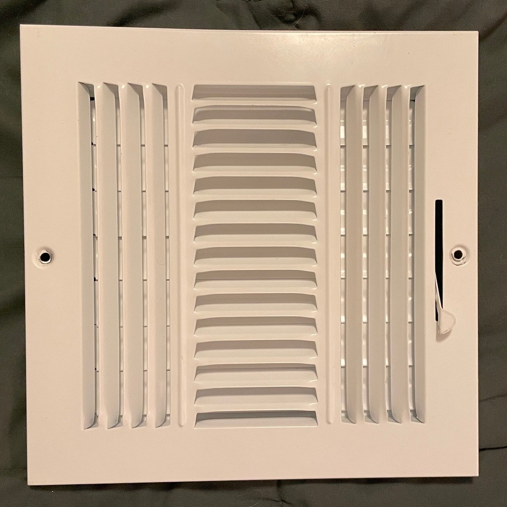 8x8 (in) White HVAC Wall Vent Diffuser Grill Cover Air Conditioner Louvered 3Way